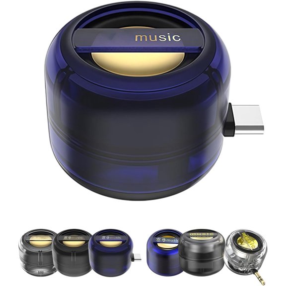 Portable 5X Speaker Amplifier–Plug & Play for Music/Calls, Mini Portable 5X Amplifier Speaker, Mini Portables Speakers, for Smartphone Tablet Notebook (Blue,TypeC)