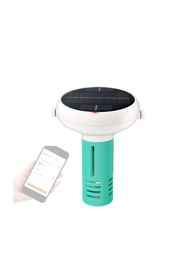 Portable 6 In 1 Water Quality Detector PH EC TDS ORP Temperature Chlorine CL APP Display Swimming Pool 6in1 Water Quality Tester ,Accurate - BLUE_7 IN 1 SOLAR POWERED