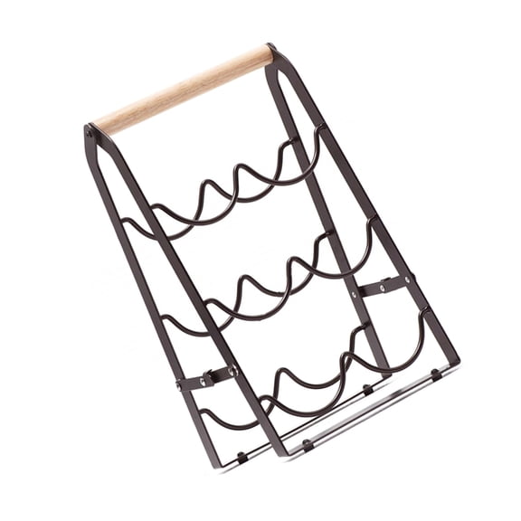Portable 6 Bottle Wine Rack with Antislip Base Display Shelf Foldable Storage Organiser for Kitchen or Wine Cellar