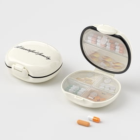 Portable 6-Compartment Pill Organizer Case, Sealed Moistureproof Travel Medicine Storage Box, Compact Classified Pill Box for Vitamins Tablets on the Go or at Home