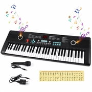 Portable 61 Keys Electronic Digital Piano with Built-In Speaker Microphone for Beginners Kids