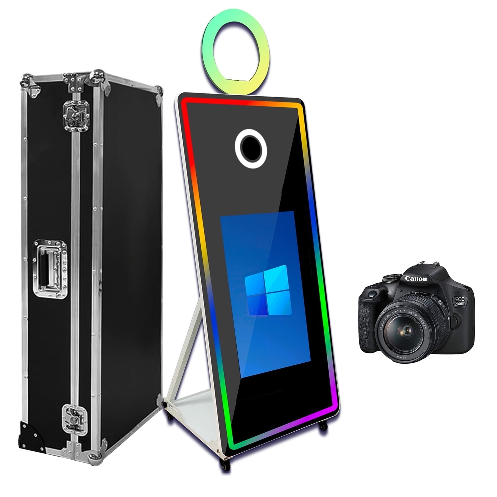 WideMeet 65'Mirror Photobooth with 32'Touch Screen Mirror Booth Machine for Wedding Parties Events
