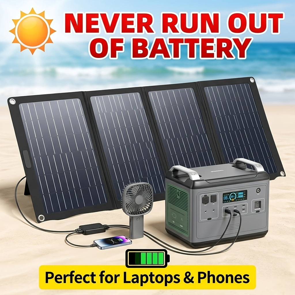 Remote With Solar Panel Portable 6W 6V Foldable Solar Panel for Camping RV and Garden - Walmart.com
