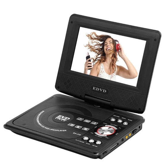 Portable 7.8inch DVD Player 16:9 Widescreen 270 Rotatable LCD Screen CD Player with Remote Control Game Controller MP3