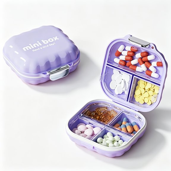 Portable 7-Day Pill Organizer, Mini Double-Layer Sealed Pill Box with Safety Lid, Moisture and Dust-Proof, Multi-Use Storage Case for Pills, Vitamins, Jewelry, Ideal for Travel, Outdoor, Daily Use