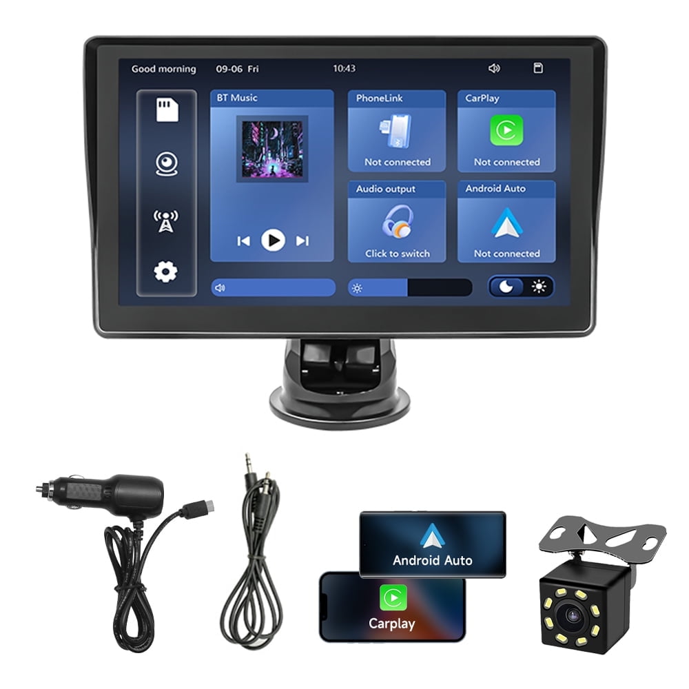 Touch Dynamic Rear Display Portable 7'' wireless touchscreen display for universal in-car Apple ...