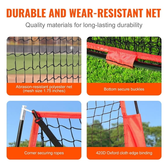 Portable 7x7 ft Baseball Training Net with Strike Zone, Tee&Carry Bag for Hitting, Pitching&Fielding Practice