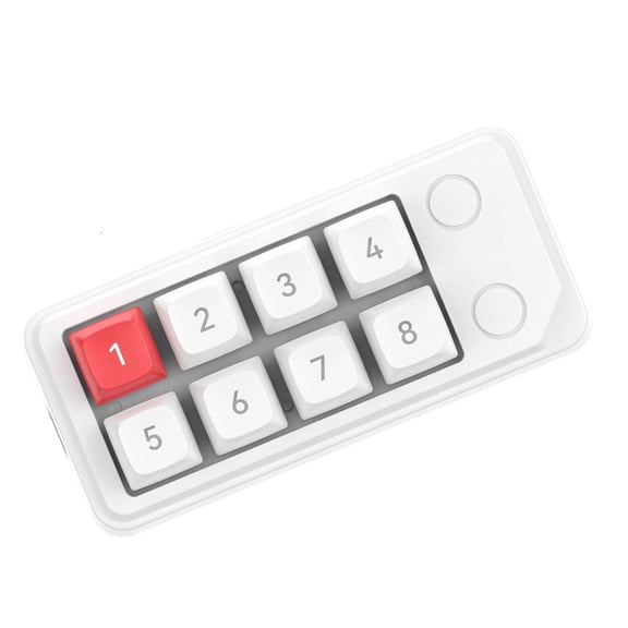 Portable 8 Button Mechanical Numpad With Hot Swappable Switches And Full Programmability For Gamers