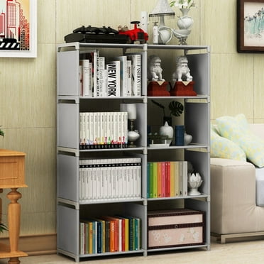 Portable 8-Cube Bookcase Adjustable Bookshelf Organizer Shelf Unit  Cube Cabinet Closet Cabinet for Office Home Bedroom