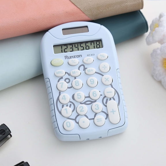 Portable 8 Digit Financial Calculator, Compact Office Supply for Middle School Students and Daily Use