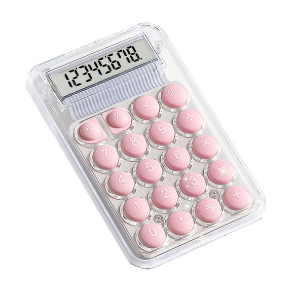 Portable 8-Digit Large Display Calculator with Quiet Round Buttons for Office and Home Use