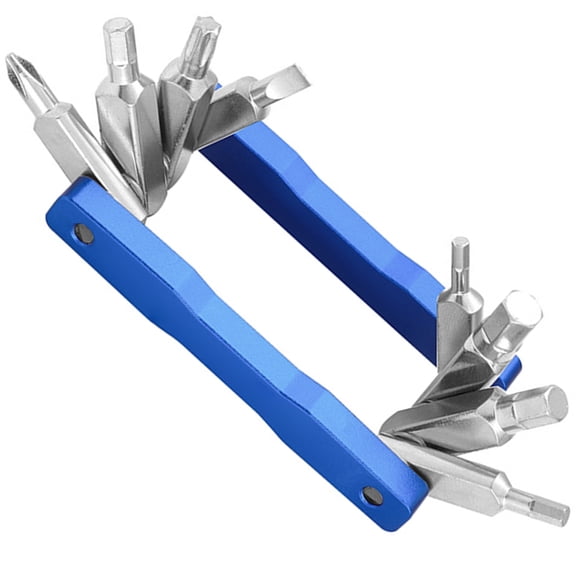 Portable 8 Function Bicycles Multifunction Tool Folding Hexagonal Spoke Wrench Space Saving Mountain Bike Screwdriver Tool