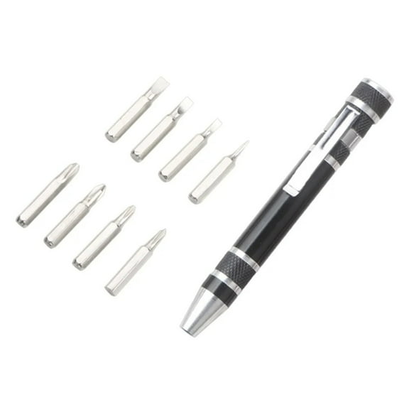 Portable 8in1 Magnetic Pocket Screwdriver Kit Pen Shape Repair Hand Tools Set