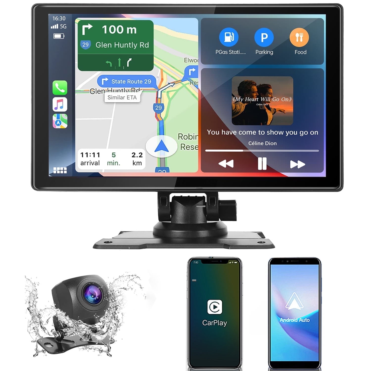 Walmart Black Friday Deals 2025 Portable 9" Car Stereo, Wireless Apple Carplay Dash Mount with Siri/Fm, Backup Camera