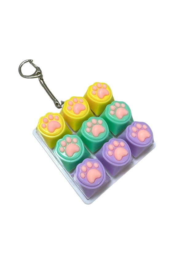 Portable 9 Keycaps Toy Switches Tester Keychain Tactiled Feedbacks For Anxieties Relief and Travel Toy