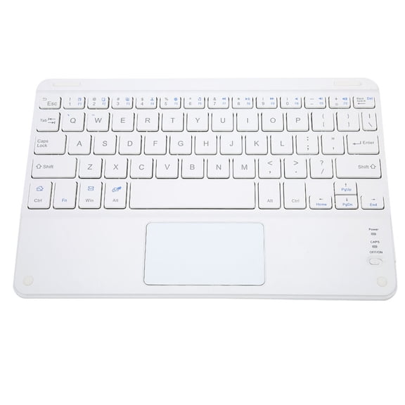 Portable 9-inch Bluetooth Touchpad Keyboard, Ultra Slim Wireless Keyboard for Android, iOS, Windows, White