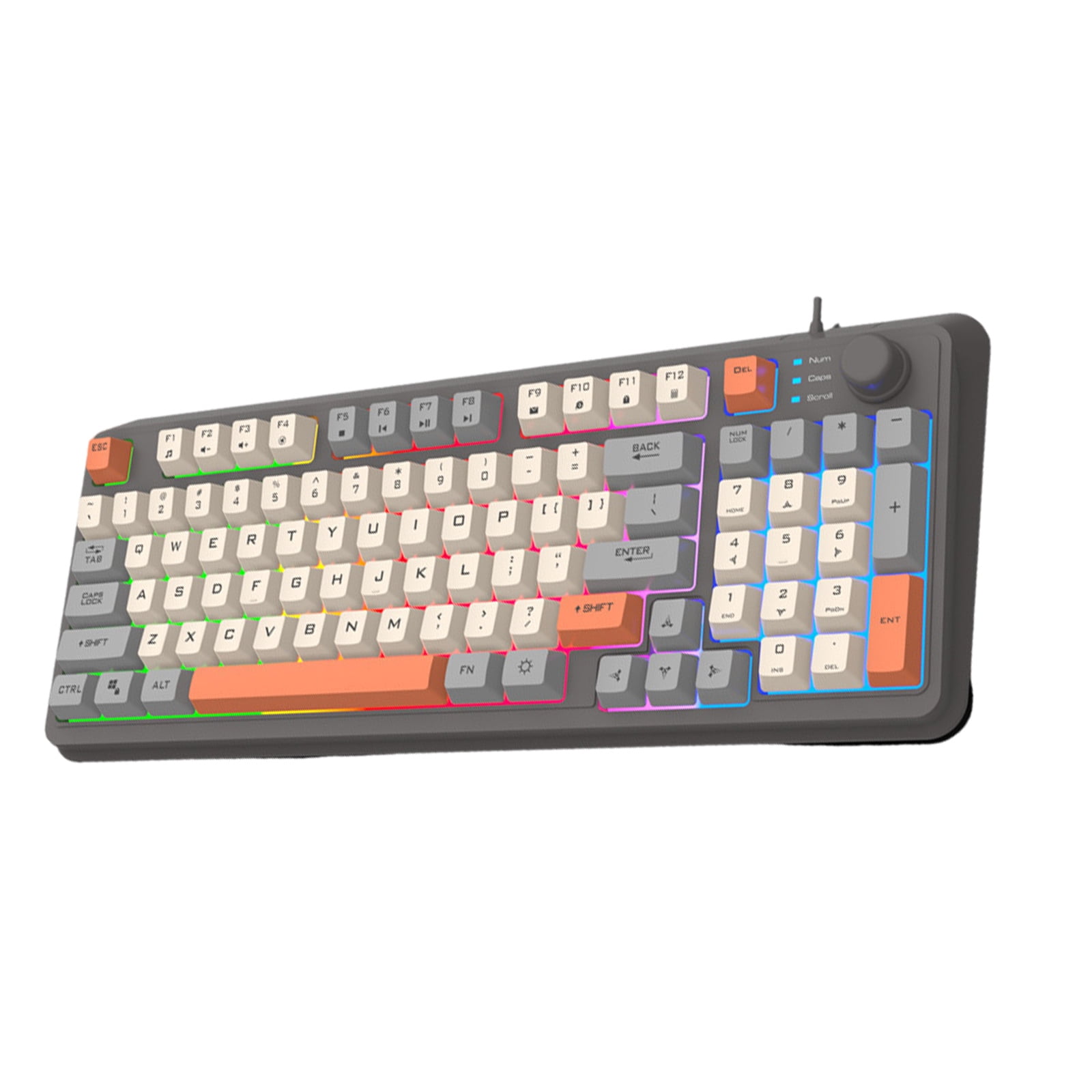 Portable 94 Keys Mechanical Gaming Keyboard Cord Hot Swappable LED Backlit Keycap Mechanical Keyboard for Desktop