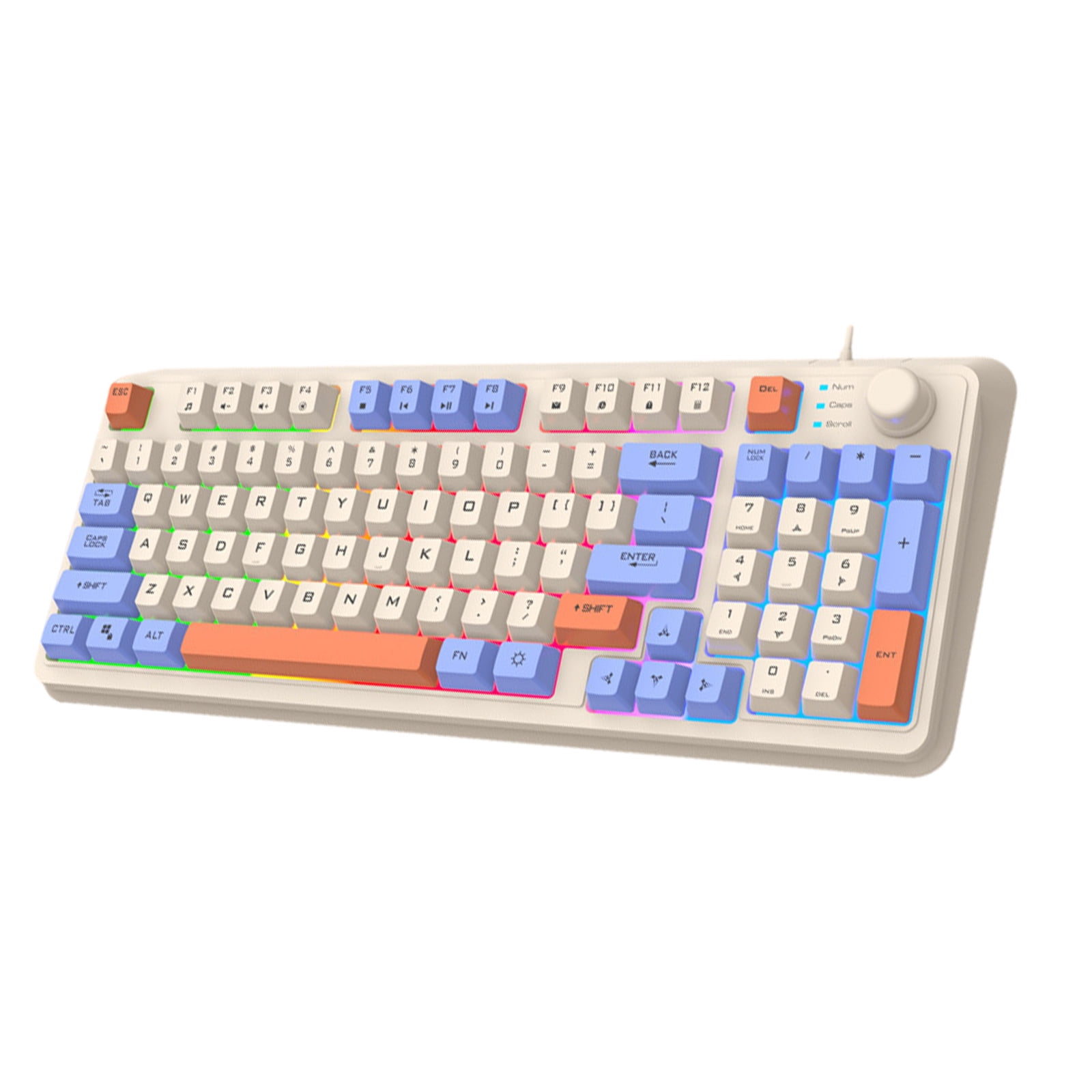 Portable 94 Keys Mechanical Gaming Keyboard Cord Hot Swappable LED Backlit Keycap Mechanical Keyboard for Desktop