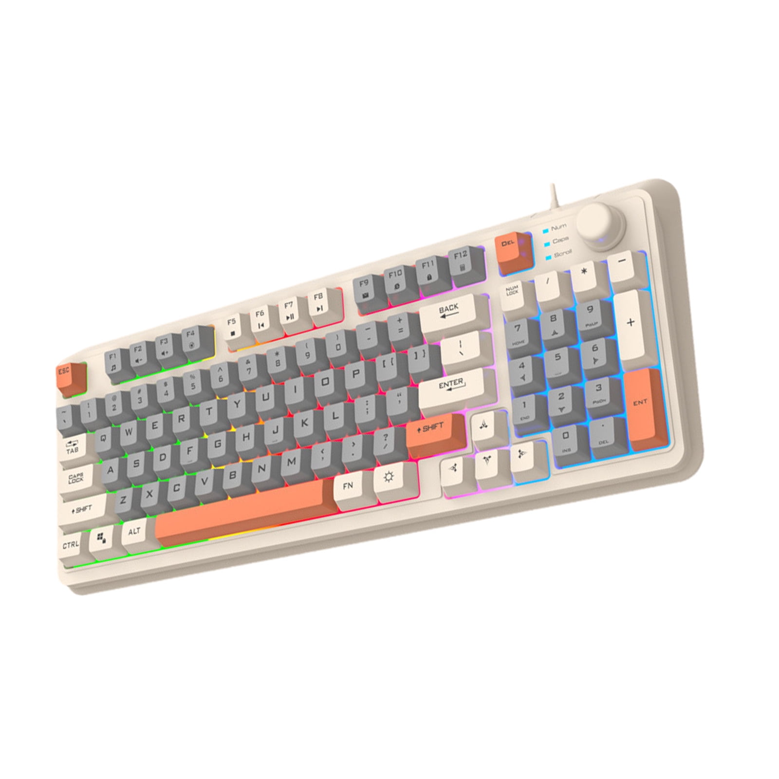 Portable 94 Keys Mechanical Gaming Keyboard Cord Hot Swappable LED Backlit Keycap Mechanical Keyboard for Desktop