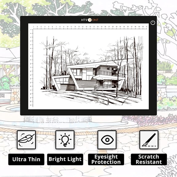 Portable A4 Led Bright Light Pad, Ultra-Thin & Adjustable Luminosity Light Board, USB Powered Black Light Box for Tracing, Weeding Vinyl, Weeding Tool, Diamond Painting, Sketching