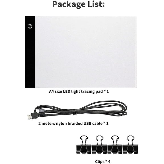 Portable A4 Tracing LED Board Light Box, Ultra-Thin Dimmable USB Cable Powered Artcraft Trace Light Pad Copy Boxes for Artists Tattoo Drawing, Sketching Tracer, Animation, X-ray