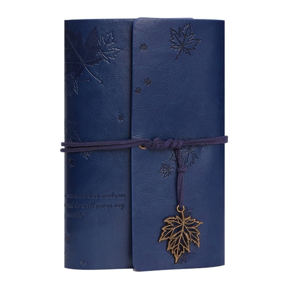 Portable A6 Nostalgic Ring Diary With Leather Cover And Paper Protector 7.2x5 Inch 80 Sheets Plus 5 Storage Pockets For Travel Journaling And Note Taking (A)