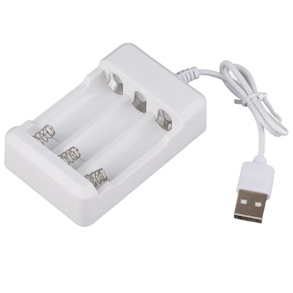 Portable AA Battery USB Charger, Compact Battery Charger, ABS Ith USB Plug Three Slots Charger Or AA AAA Rechargeable Battery Laptop