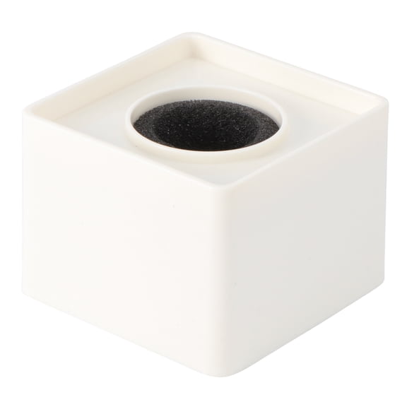 Portable ABS Injection Molding Square Cube Shaped Interview Mic Microphone Logo Flag Station Logo (White)