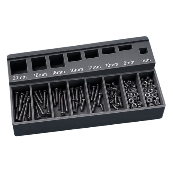 Portable ABS Screw Sorter Tray With Multiple Compartments For Automotive Bolt Organization