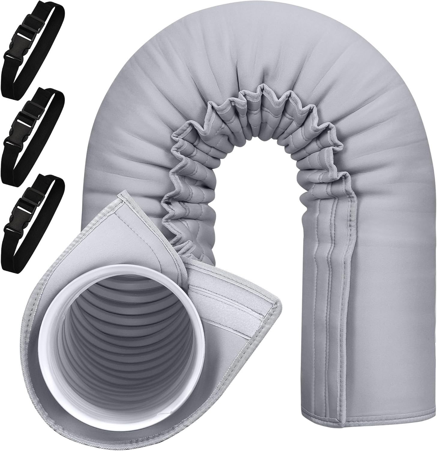 Portable AC Hose Insulation Sleeve - Fits 5" & 5.9" Diameter Exhaust Hoses With Adjustable Buckles
