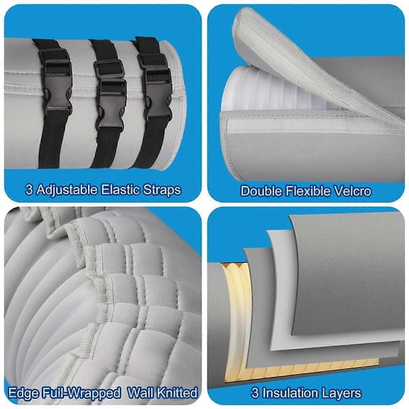 Portable AC Hose Insulation Sleeve,Portable Air Conditioner Hose Cover Wrap,Fits for 5in & 5.9in Dia