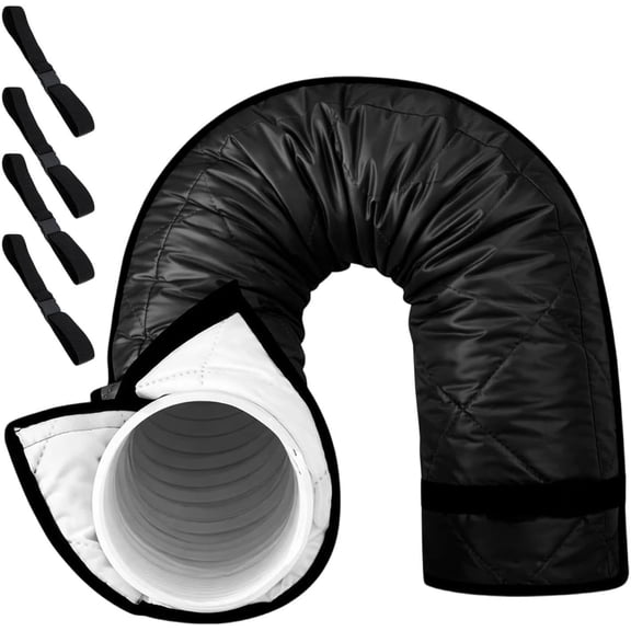 Portable AC Hose Insulation Sleeve - Thermal Pipe Wrap | Adjustable Cover | Reduces Energy Loss, Secure Hook & Loop Closure, Washable & Reusable Design, for 5 & 5.9 Inch Exhaust Hoses, Efficient