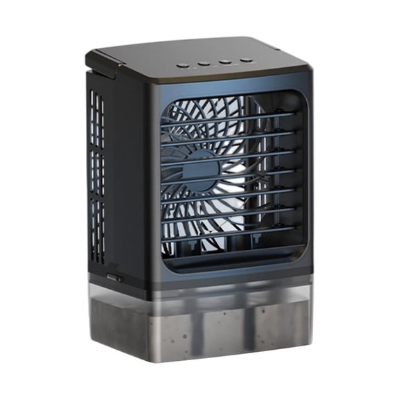 Portable AC with Icy Mist, 900ML Water Tank USB Evaporative Cooling Humidifier Fan, Multifunctional Mini AC Unit With 3 Speeds 2/4H Timer 7 Color Light For Bedroom Car Tent Use