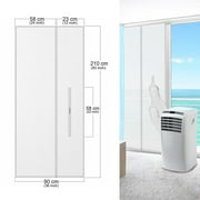 Portable AC Window Seal Kit, Universal Adjustable Zipper Door Panel for Mobile Air Conditioner and Dryer Exhaust Hose, 35.4x82.7in Insulation Gasket White