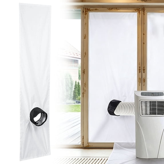 Portable AC Window Vent Kit with Hose Opening 78.7" Length, Windproof Seal Cloth for Sliding or Casement Windows, Blocks Hot Air, Fits Most Mobile Air Conditioners, Energy Efficient, By Cosmug