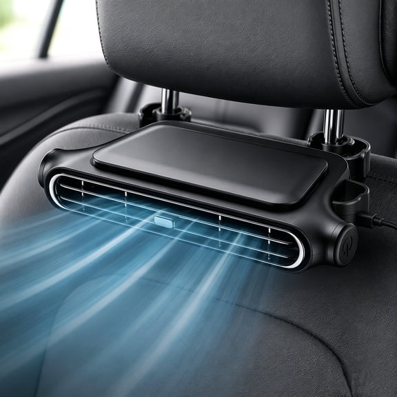Portable AC for Car, Twin-Turbine Backseat Fan, Portable Air Conditioner for Car, 3-Speed, 30 Adjustable