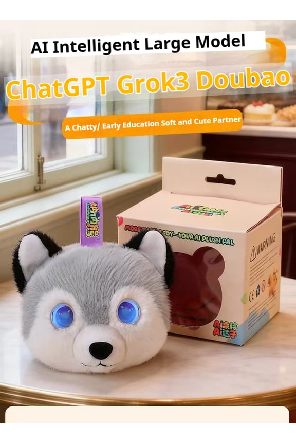 Portable AI Plush Keychain - Interactive Talking Husky Pal, Smart Chatbot Toy with Emotional Support, Educational Learning Companion for Travel & School