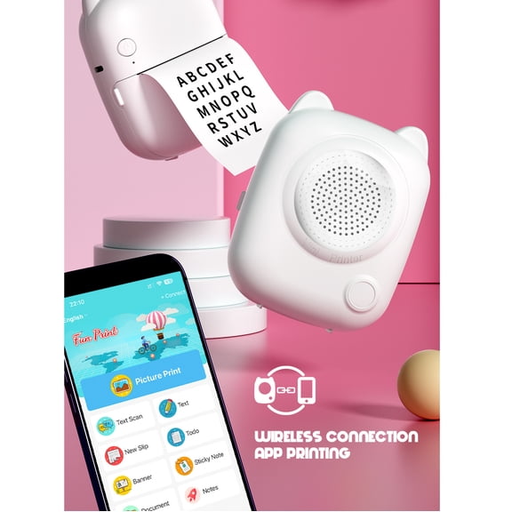 Portable AI Smart Mini Printer, Voice Activated Inkless Thermal Printer with AI Learning Q&A, Multi-Function Printer for Kids Students Home Study
