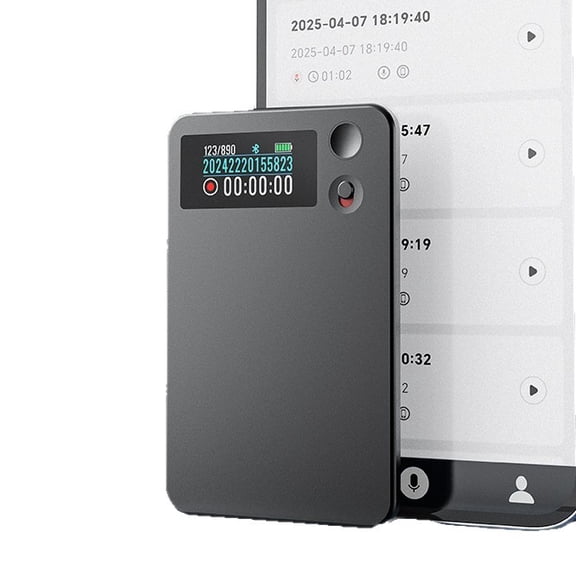 Portable AI Smart Voice Recorder Real-Time Audio to Text Transcription Device189 Languages InstantTranslation Wireless Phone Link AI Meeting SummarySupport ChatGPT Deepseek for Office Class Interview