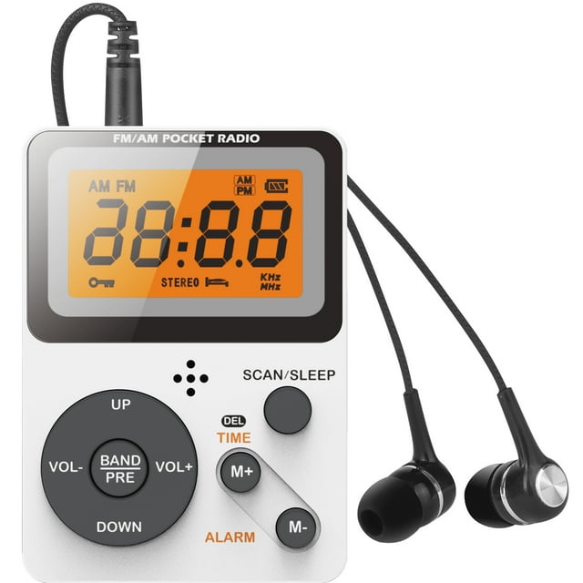 Portable AM FM Radio, Personal Pocket Radio with LCD Screen, Stereo