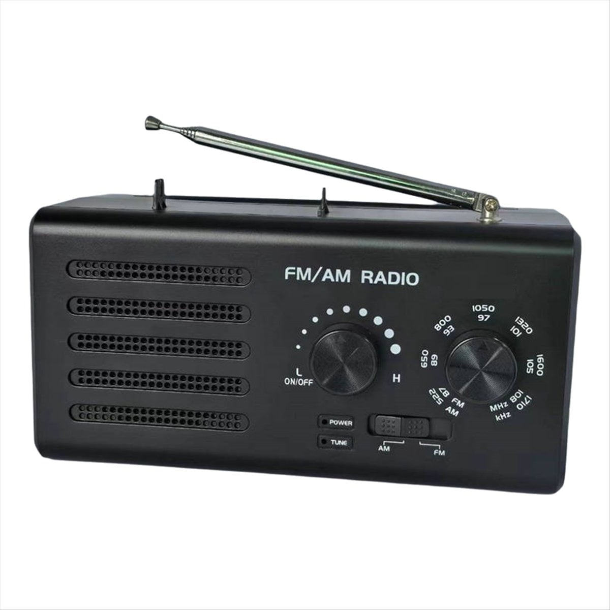 Portable AM/FM Radio Transistor Radio Loud Speaker Large Tuning Knob Headphone Jack for Home Outdoor Emergency, US PLUG,1 x AM/FM Radio 1 x USB cable 1 x Power plug,Black