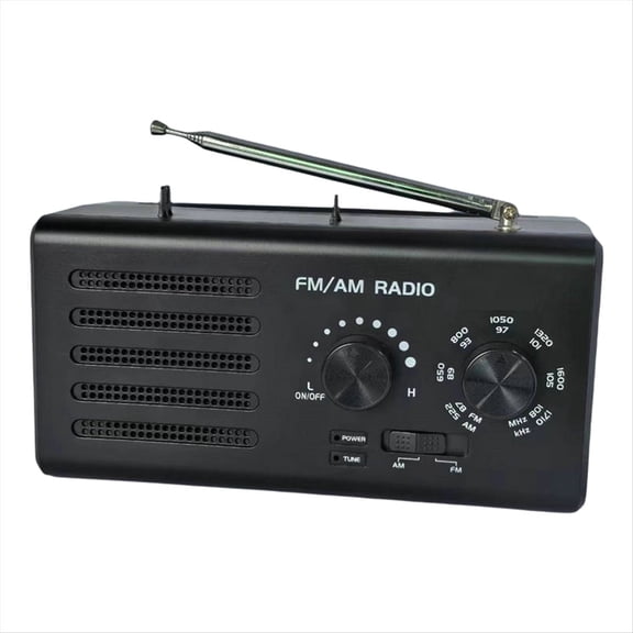 Portable AM/FM Radio Transistor Radio Loud Speaker Large Tuning Knob Headphone Jack for Home Outdoor Emergency, US PLUG,1 x AM/FM Radio 1 x USB cable 1 x Power plug,Black