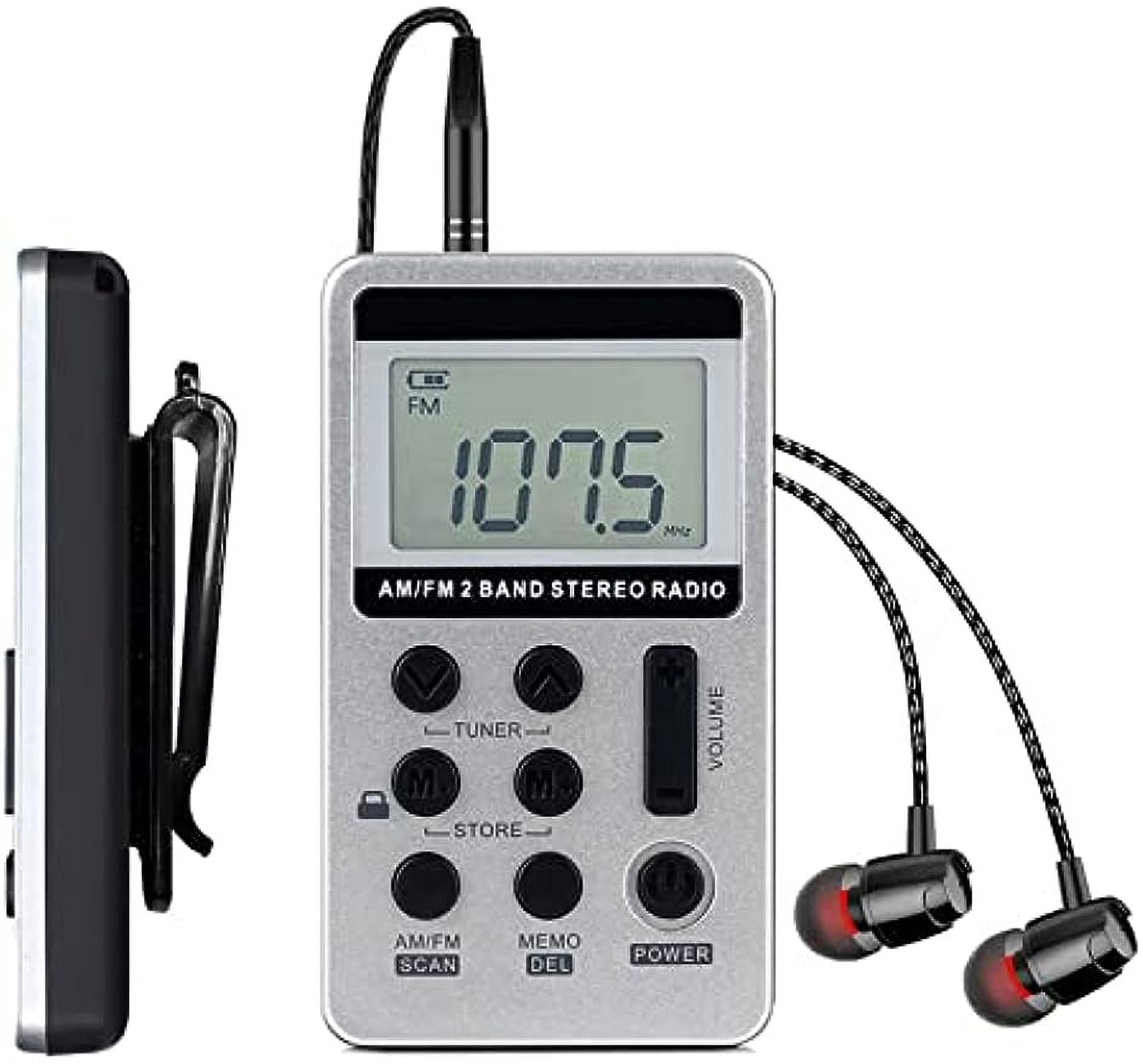 Portable AM FM Radio, Walkman Radio with Digital Tuning LCD Display