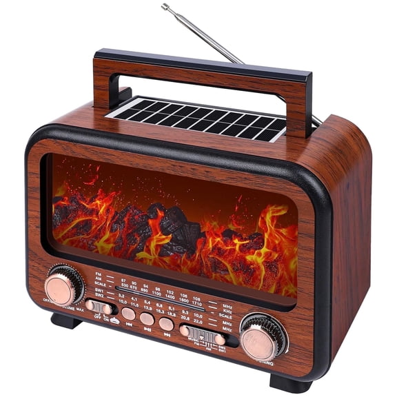 Portable AM/FM/SW Radio, Shortwave Bluetooth Radio, Retro Portable Radio with Solar Battery Operated USB-C Rechargeable, Support TF Card/USB Playing for Senior,Middle-aged People,Home,Camping