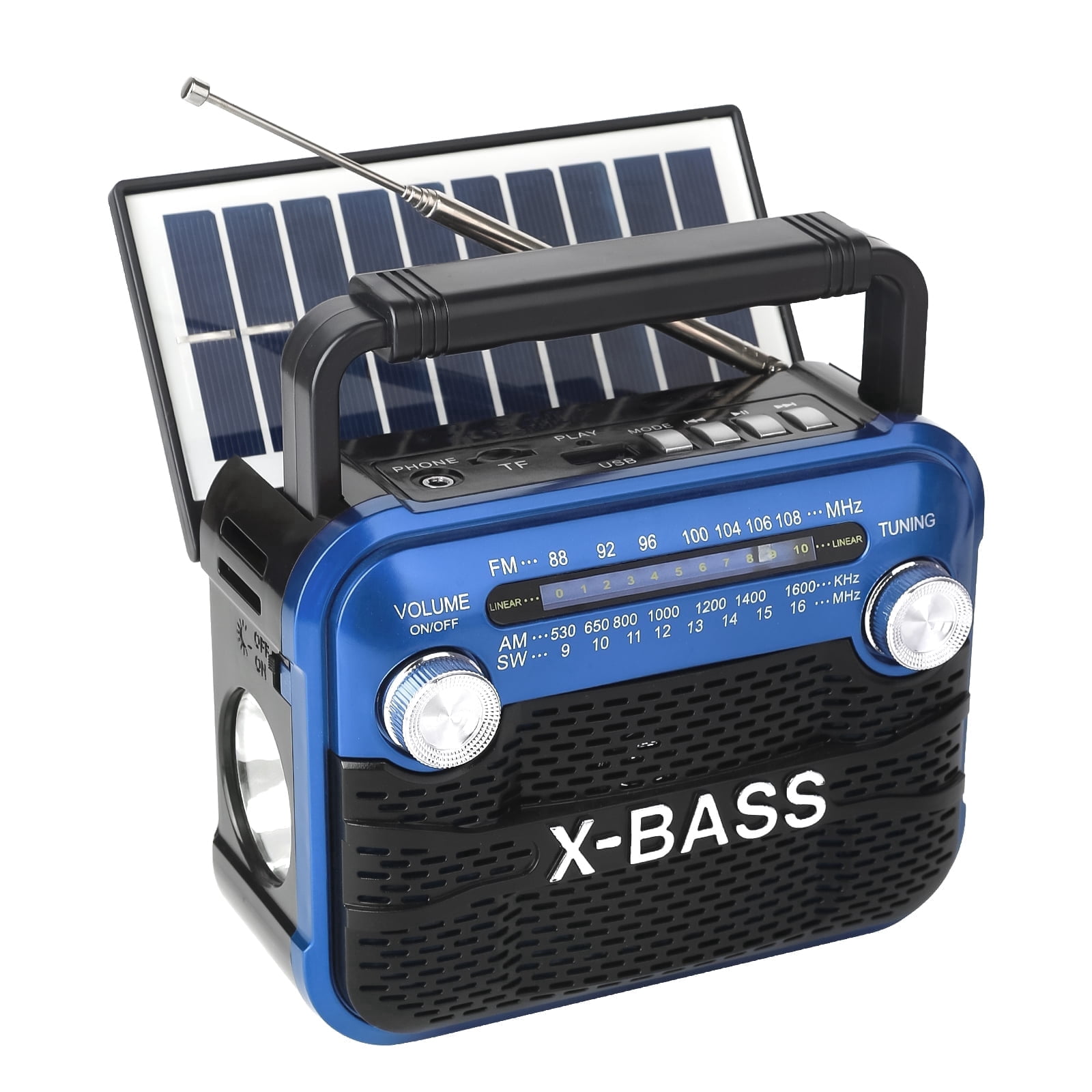 Portable AM/FM/SW Radio,Transistor Radio,Retro Bluetooth Speaker with USB/TF Player,Solar Battery Operated/USB Charge,Digital Tuner & Earphone Jack,Emergency Flashligh,Perfect for Gifts/Elderly/Home
