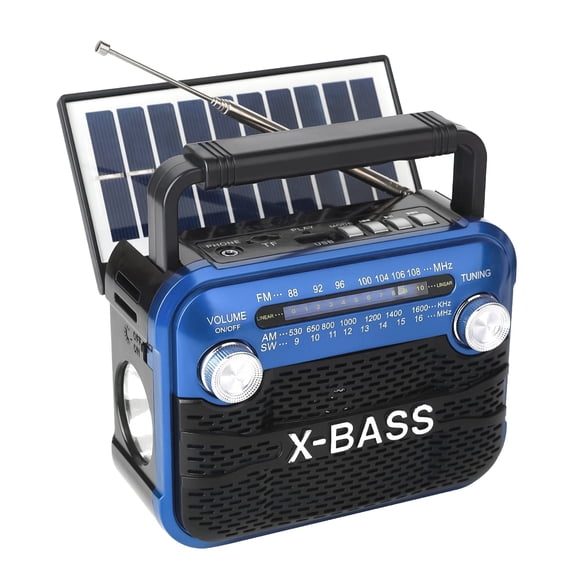 Portable AM/FM/SW Radio,Transistor Radio,Retro Bluetooth Speaker with USB/TF Player,Solar Battery Operated/USB Charge,Digital Tuner & Earphone Jack,Emergency Flashligh,Perfect for Gifts/Elderly/Home