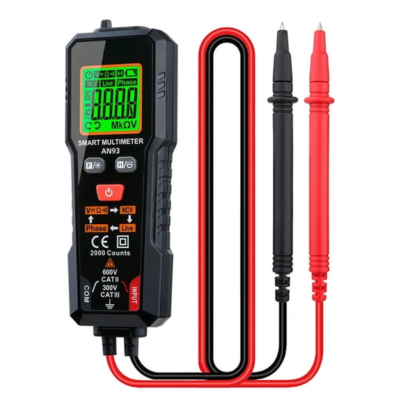 Portable AN93 Multimeter Handheld Multimeter with LED Flashlight & Accurate voltages Measurement Auto ranges Multimeter
