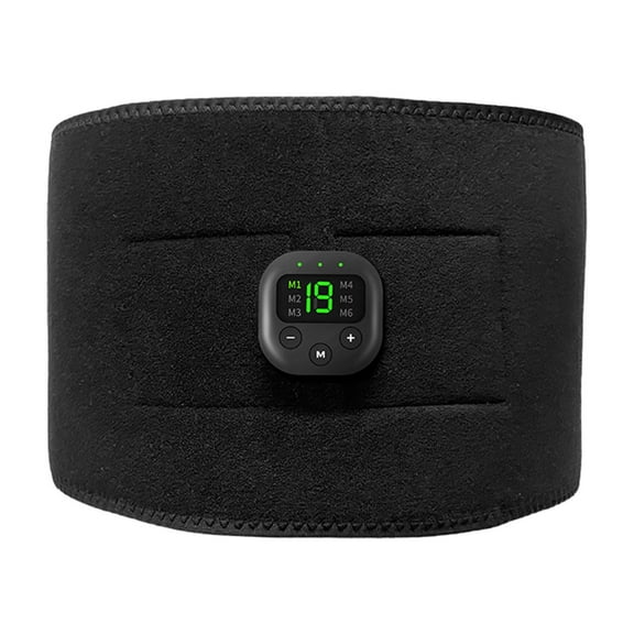 Portable Abdominal Toning Belt - 6-Mode ABS Stimulator, Myoplasticity Fitness Apparatus for Abdominal Muscle Workout Black