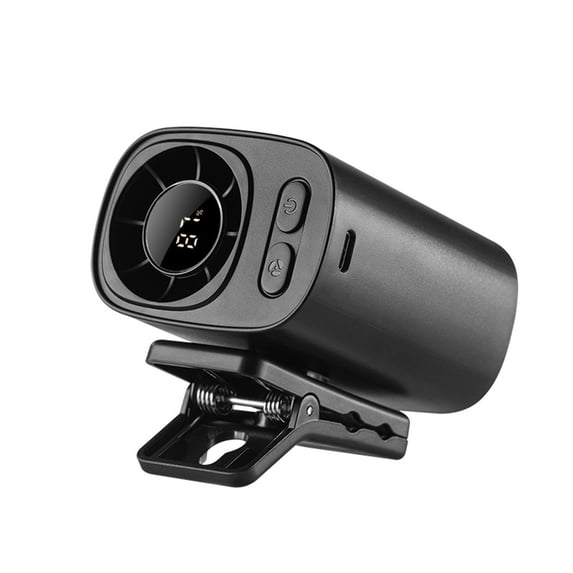 Portable Ac For Car, Cars Clip On Air Conditioner Fan With Led Display,360 Rotation, 199 Speeds Adjustable Mini Cooling System,For Auto Vehicle Usb Rechargeable.(Black)