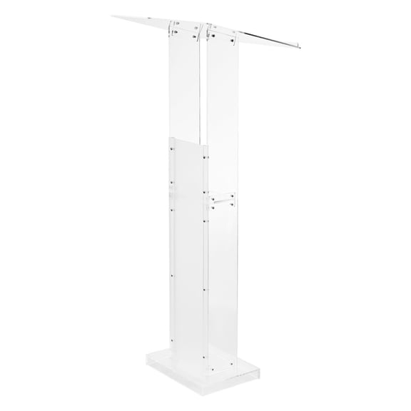 Portable Acrylic Lectern Podium Stand with Storage Shelf,50" Floor-Standing Laptop Desk for Presentations,Classroom,Wedding,and Conference Use